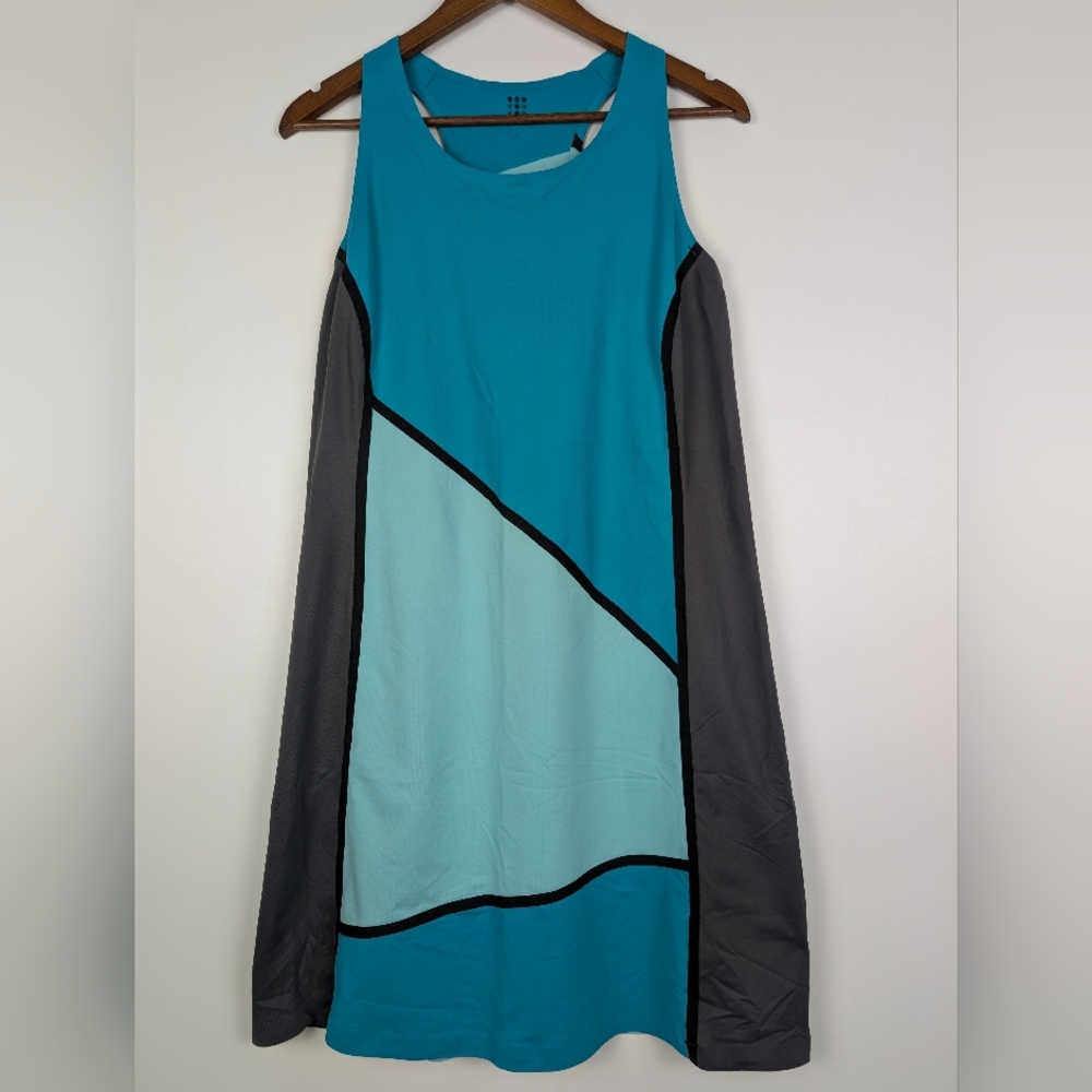 Title Nine Diamalete Colorblock Athletic Dress Sz.L Sleeveless Stretch Hiking